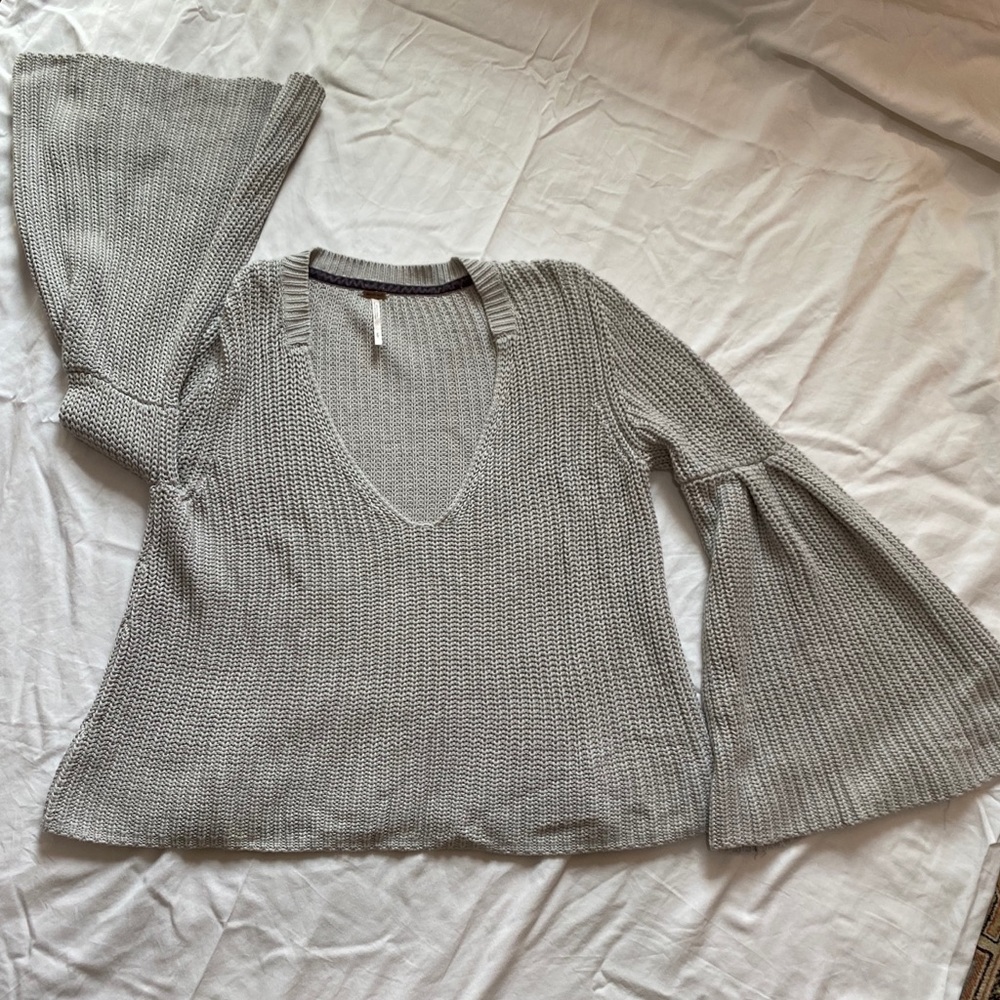 Free People Gray Knit Sweater